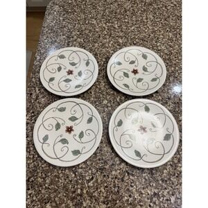 Set Of 4 Pfaltzgraff Mission Flower Coupe Salad Plates 8.5" Hard To Find